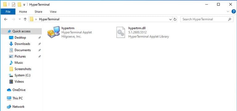 HyperTerminal Files