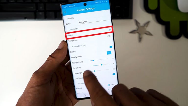 Battery Status of Blink Camera