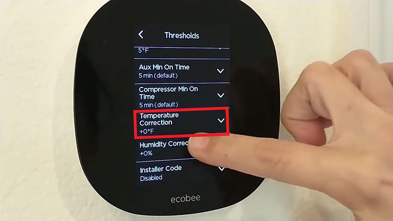 Click on Temperature Correction