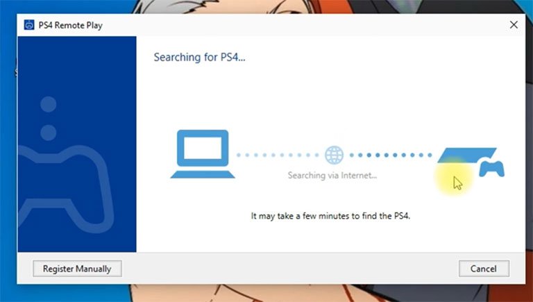 Searching PS4 on Remote Play App